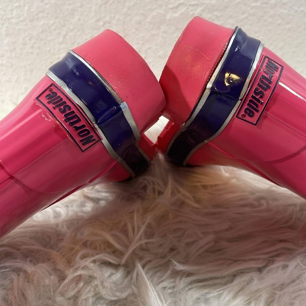 Northside Little Girls' Classic Solid Rainboot Pink / Purple Slip On Size 12 NEW - Picture 10 of 16
